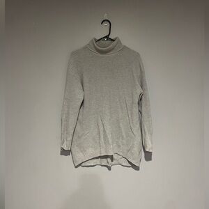 J. Crew - Light Gray Ribbed cotton-blend relaxed turtleneck sweater